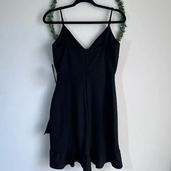 NWT Lulus Sealed With A Kiss Body Con Black Ruffle Dress Size: Medium - Picture 10 of 16